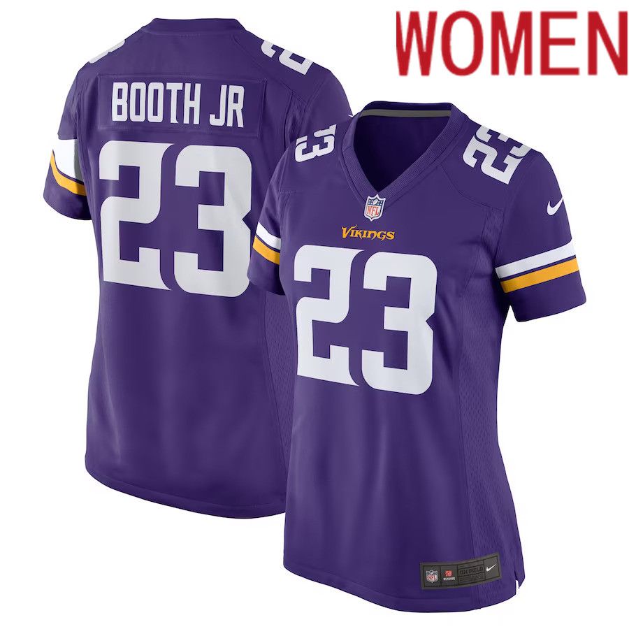 Women Minnesota Vikings #23 Andrew Booth Jr. Nike Purple Player Game NFL Jersey